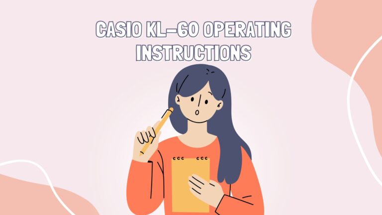 casio kl-60 operating instructions